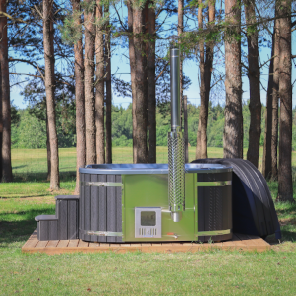 Hot Tub aus Acryl mit integriertem Holzofen konfigurierbar 200x200 (Basic) – Bild 6