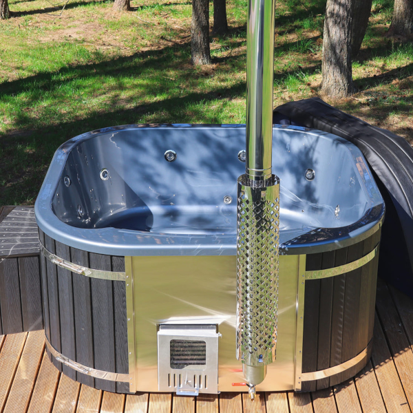Hot Tub aus Acryl mit integriertem Holzofen konfigurierbar 200x200 (Basic) – Bild 2