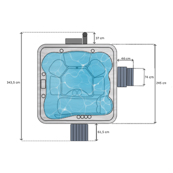 Whirlpool Hot Tub aus Acryl mit integriertem Holzofen konfigurierbar 245x245 (Premium MAC) – Bild 6